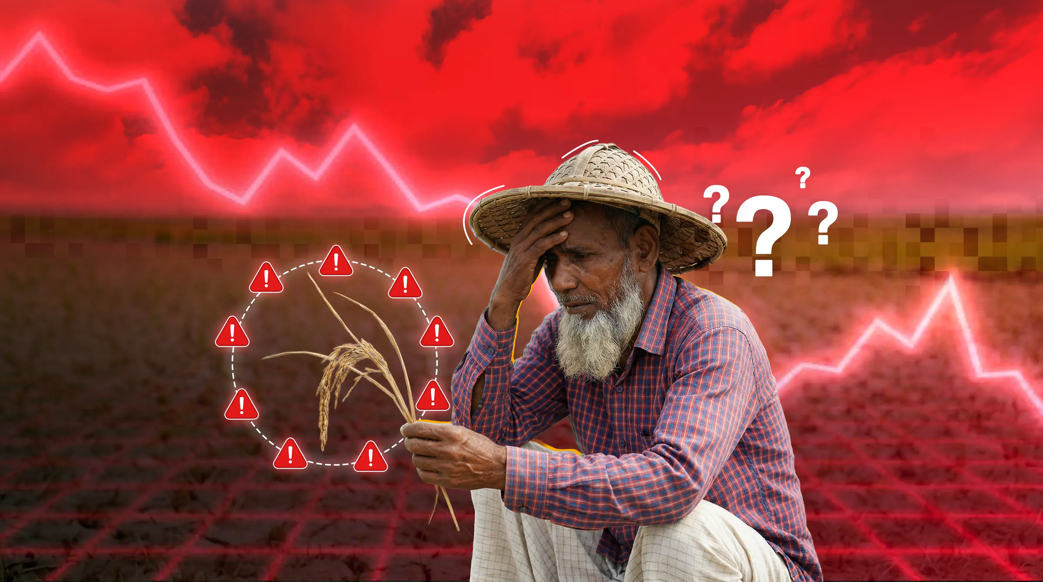 Farmers facing challenges in a greenhouse